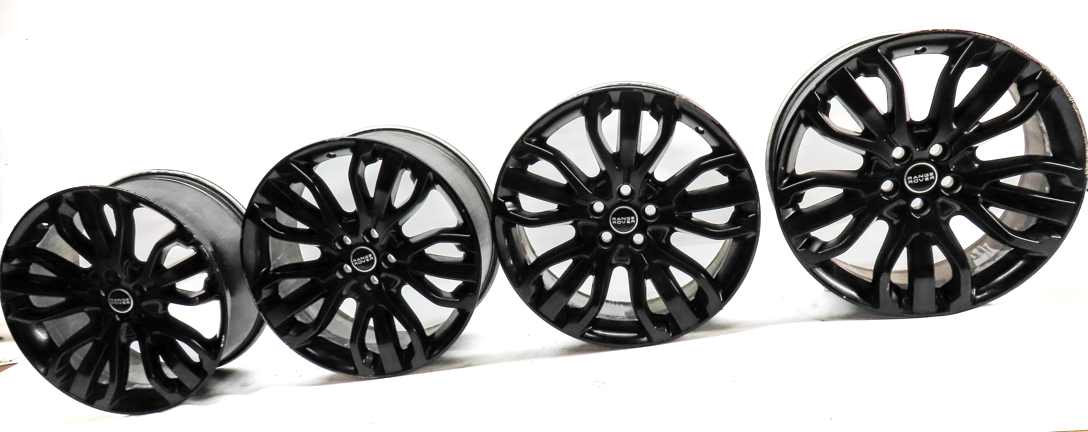 14-22 RANGE ROVER SPORT (L494) 21x9.5 ALUMINUM 15-SPOKE WHEEL RIM SET-4 (BLACK) — exact item pictured